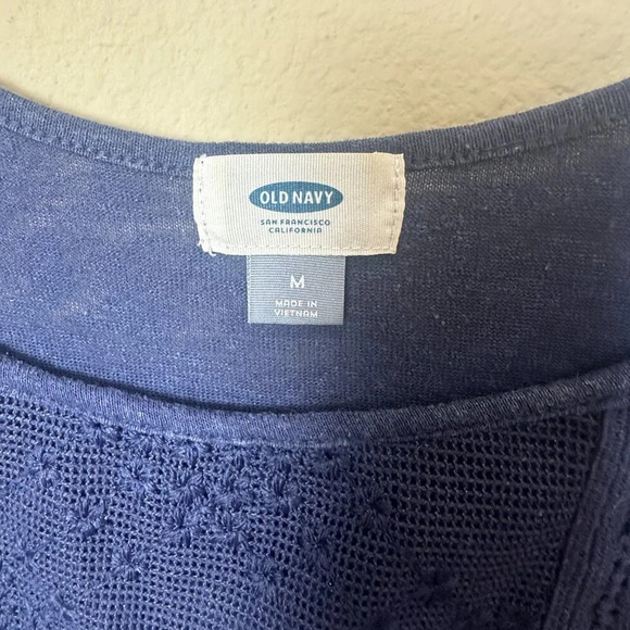 OLD NAVY Lace Trim Bodice Knit Tank Top Navy Blue - size medium - Picture 5 of 5